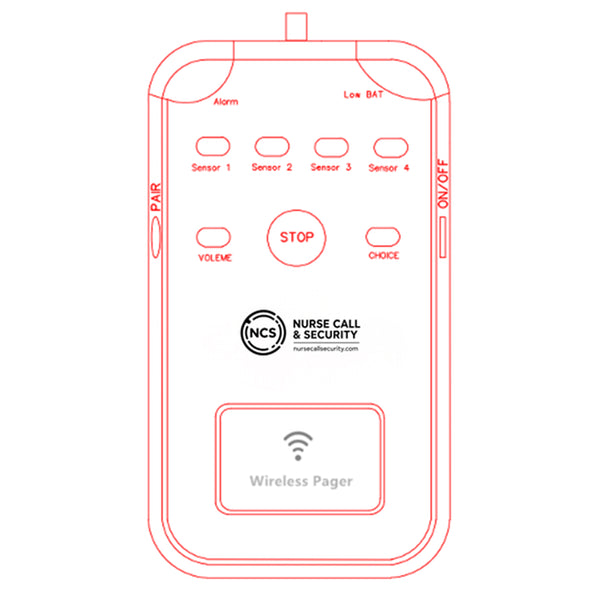 Wireless 4-Way Pager – Portable Carer Alert Receiver
